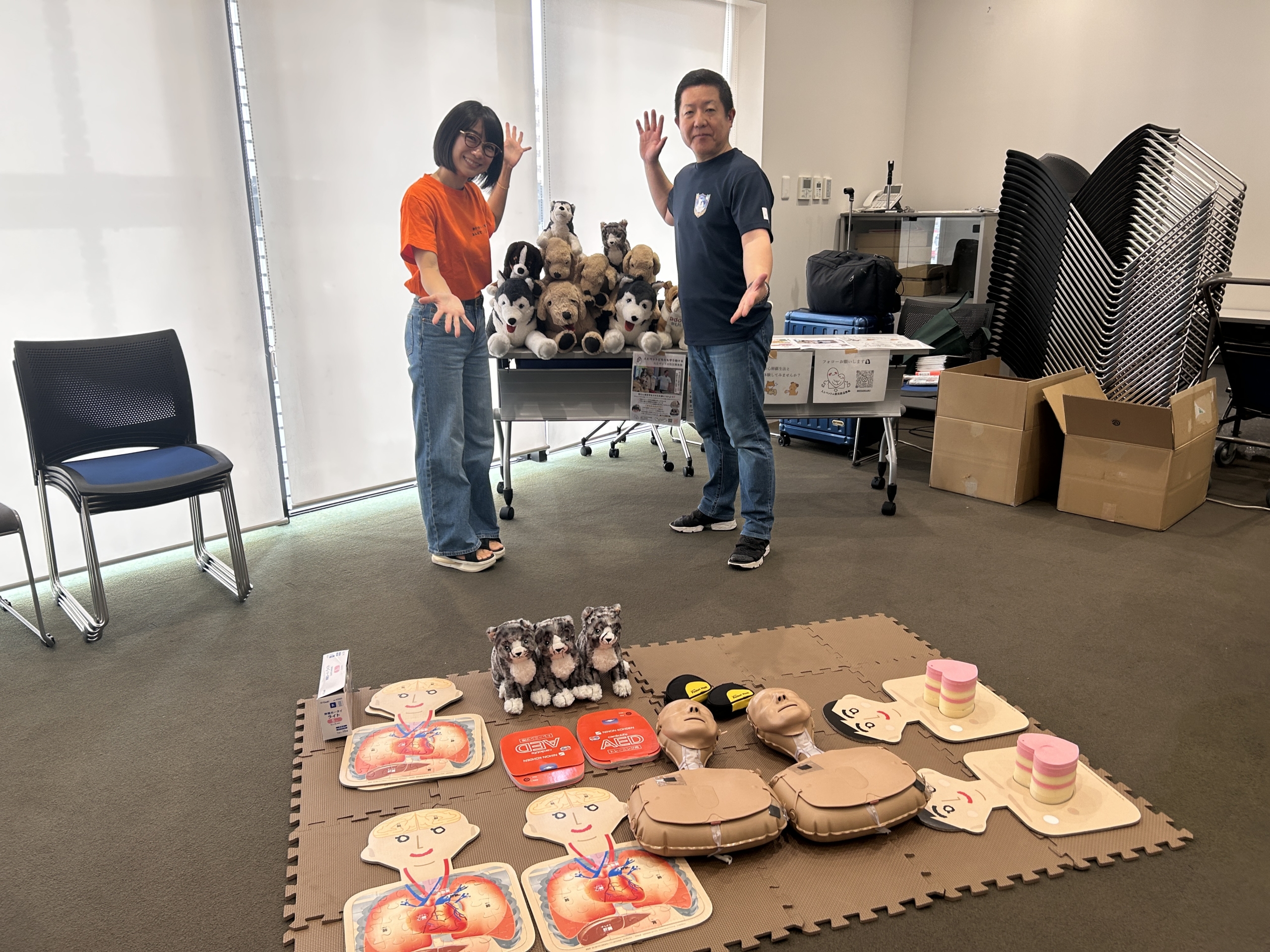 人とペットの防災救急塾の案内パネル