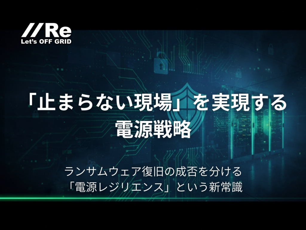 「止まらない現場」を実現する電源戦略:ランサムウェア復旧の成否を分ける「電源レジリエンス」という新常識