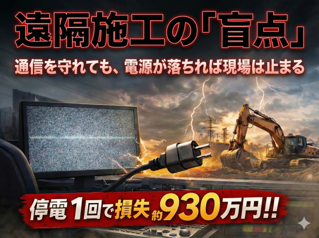 遠隔施工の「盲点」：通信を守れても、電源が落ちれば現場は止まる